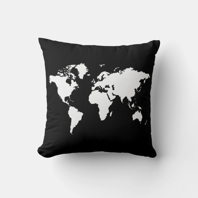 Black Elegant World Cushion (Front)