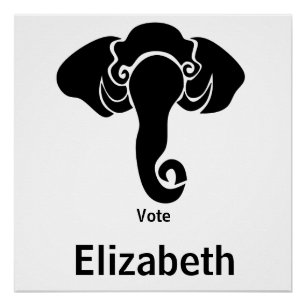 Black Elephant Family Home Address Republican Poster