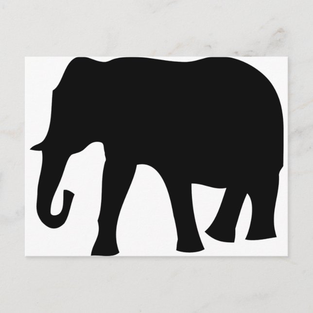 black elephant icon postcard (Front)
