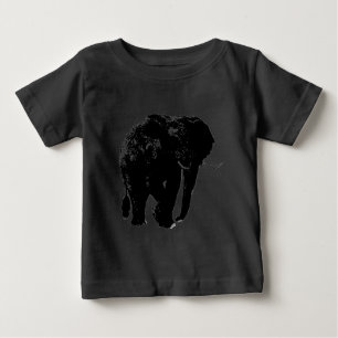 Black Elephant Silhouette Baby T-Shirt