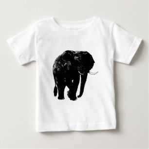 Black Elephant Silhouette Baby T-Shirt