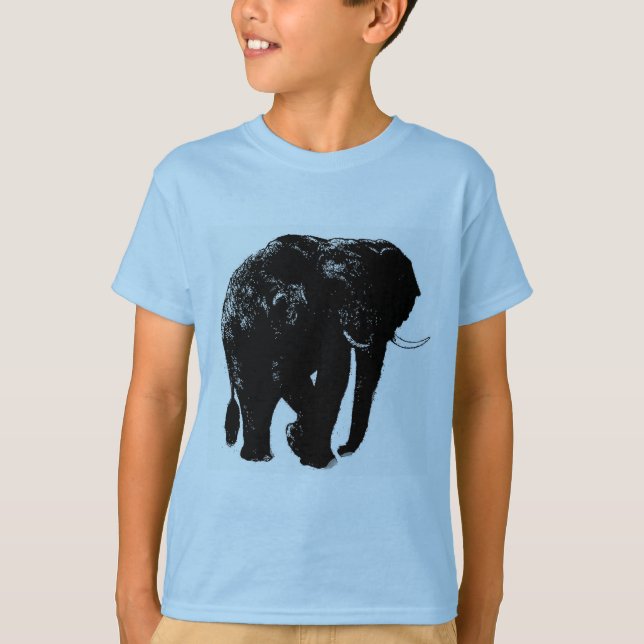 Black Elephant Silhouette T-Shirt (Front)
