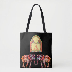 Black Elephant Tote Bag