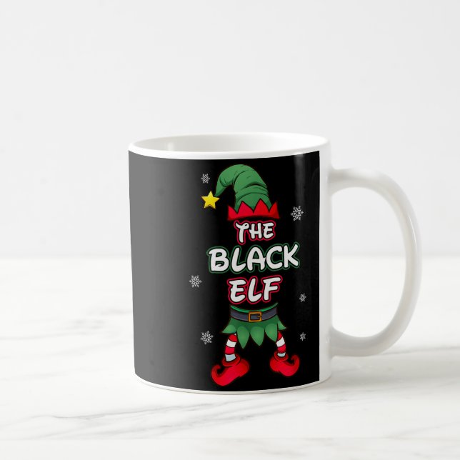 Black Elf Christmas Pajamas Pjs Matching Family Gr Coffee Mug (Right)