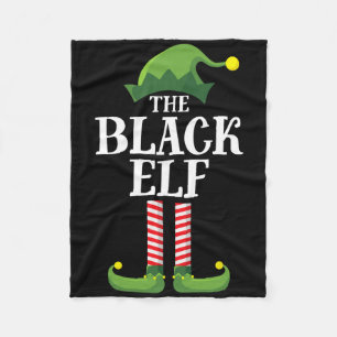 Black Elf Matching Family Group Christmas Party Fleece Blanket