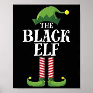 Black Elf Matching Family Group Christmas Party  Poster