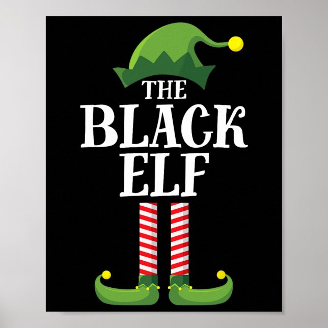 Black Elf Matching Family Group Christmas Party  Poster (Front)