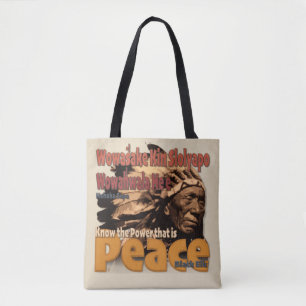 Black Elk "Know the Power that is Peace" tote bag