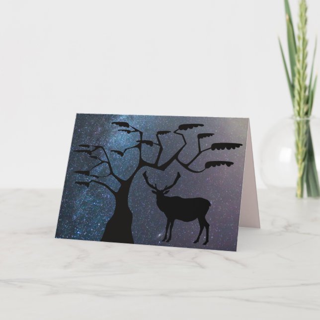 Black Elk Silhouette Greeting Card (Front)