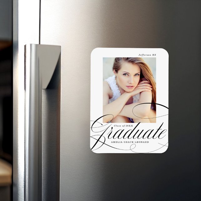 Black | Eloquence Photo Graduation Magnet (Creator Uploaded)