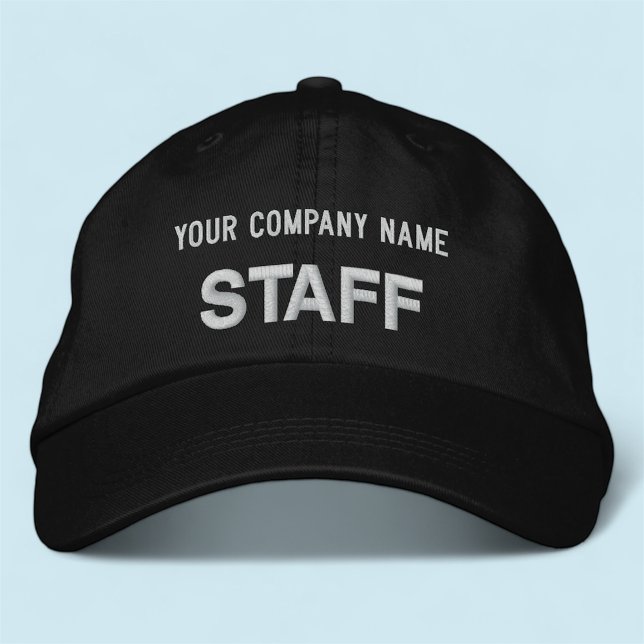 Black Embroidered Staff Cap Baseball Hat Custom (MISOOK Black Embroidered Staff Hat)
