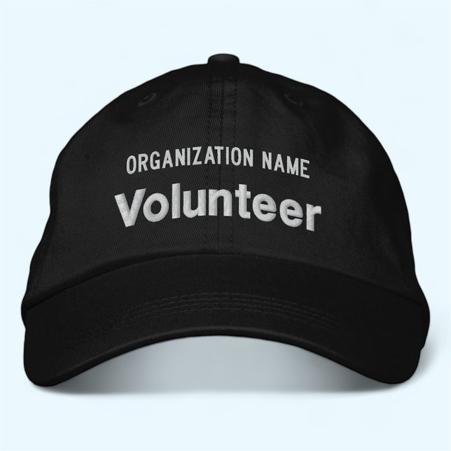 Black Embroidered Volunteer Hat Baseball Cap (MISOOK Black Embroidered Volunteer Hat)