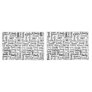 Black EMILY Name On White Pillowcase
