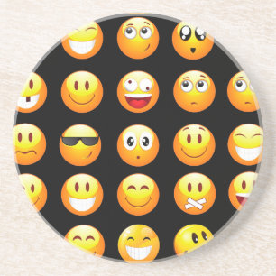 black emojis coaster