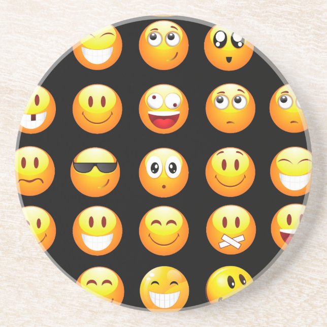 black emojis coaster (Front)