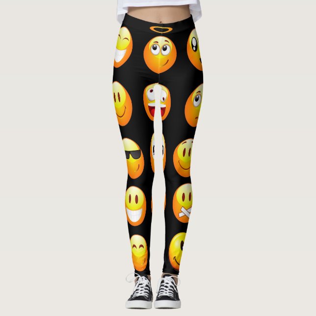 black emojis leggings (Front)