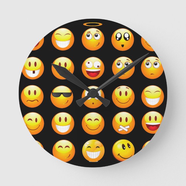 black emojis round clock (Front)