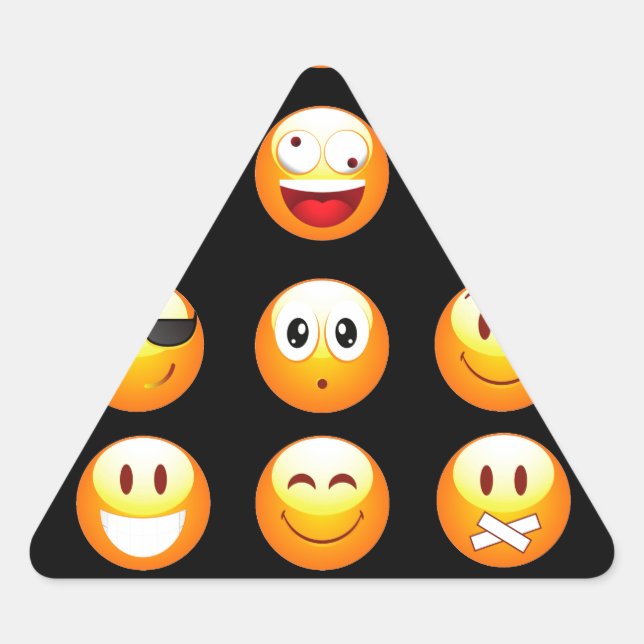 black emojis triangle sticker (Front)