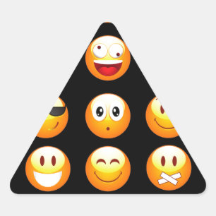 black emojis triangle sticker