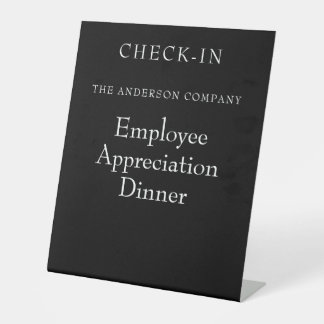 Black Employee Appreciation Event Pedestal Sign