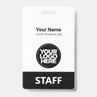 Black Employee Name Business Logo Staff Tag
