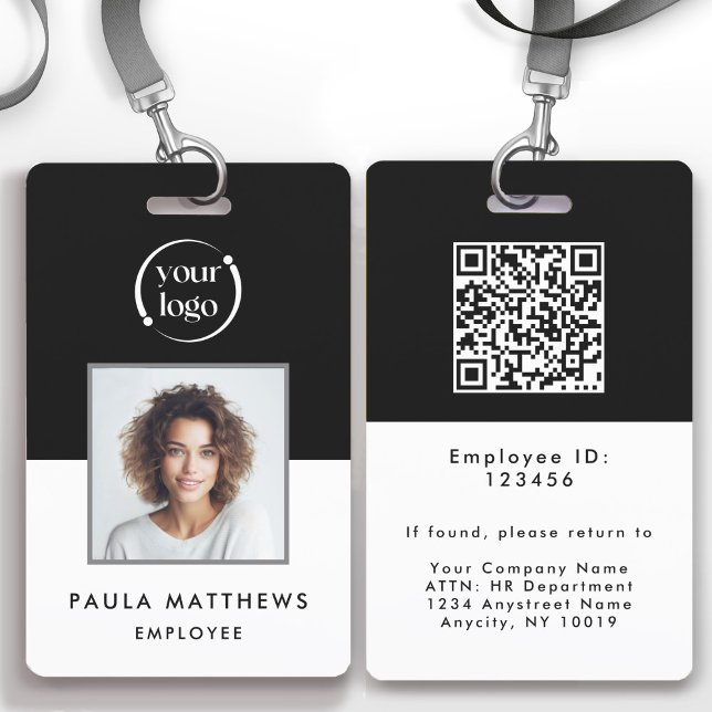 Black Employee Photo Company Logo ID  Badge ID Badge (Creator Uploaded)