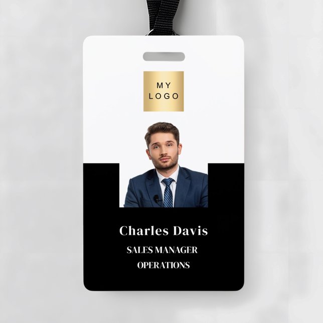 Black employee photo ID company security ID Badge (Creator Uploaded)
