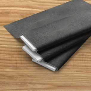 Black Emu Skin Look-Like Leather Fabric