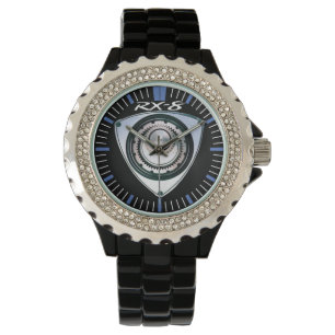 Black Enamel, Rhinestone, RX-8 Watch