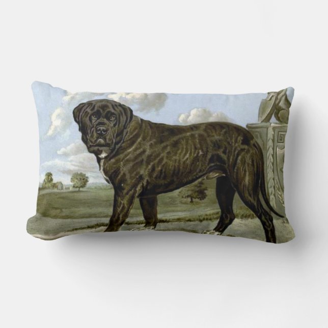 Black English Mastiff Throw Pillow (Front)