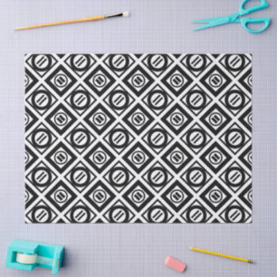 Black Equal Sign Geometric Pattern on White Tissue Paper