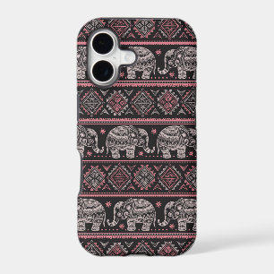 Black Ethnic Elephant Pattern