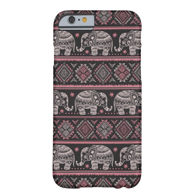 Black Ethnic Elephant Pattern Case-Mate iPhone Case (Back)