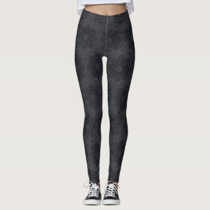 black ethnic mandala pattern leggings