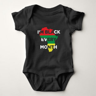 Black Every Month Natural Melanin African Roots Baby Bodysuit