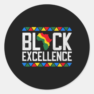 Black Excellence African Map Graphic Premium Classic Round Sticker