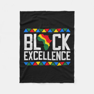 Black Excellence African Map Graphic Premium Fleece Blanket