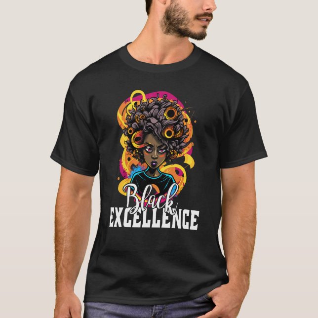 Black Excellence African Pride Black History Month T-Shirt (Front)