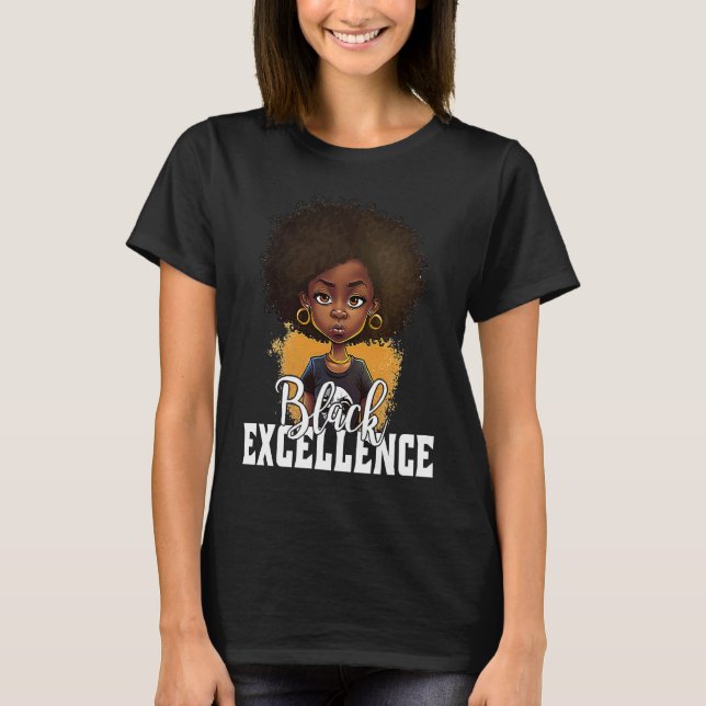 Black Excellence African Pride Black History Month T-Shirt (Front)