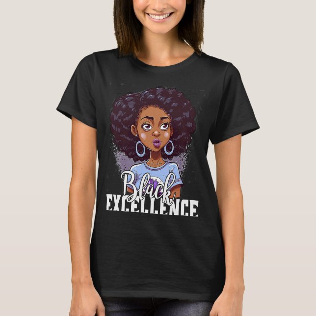 Black Excellence African Pride Black History Month T-Shirt (Front)