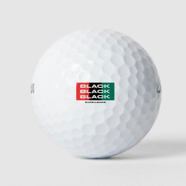 Black Excellence Golf Balls (Front)