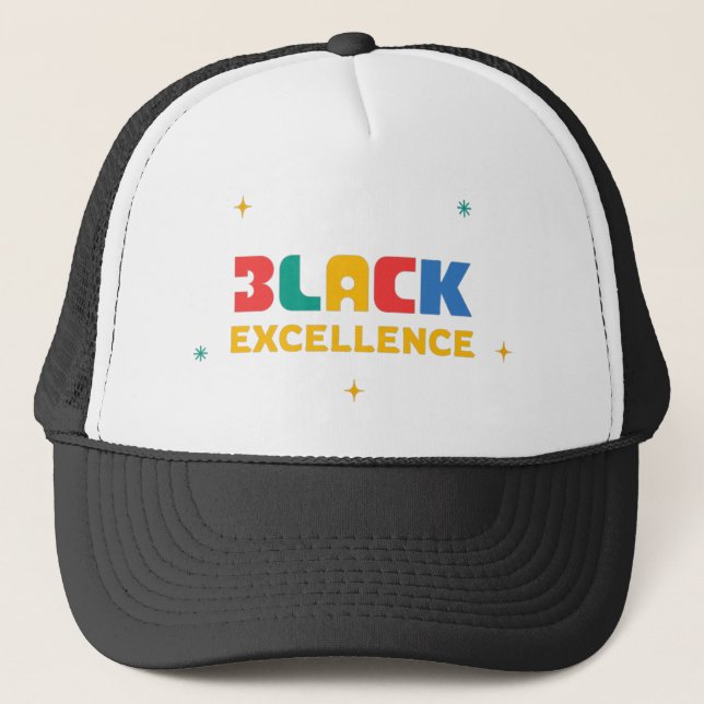 Black Excellence Trucker Hat (Front)