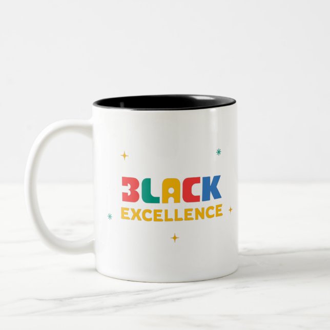 Black Excellence Two-Tone Coffee Mug (Left)