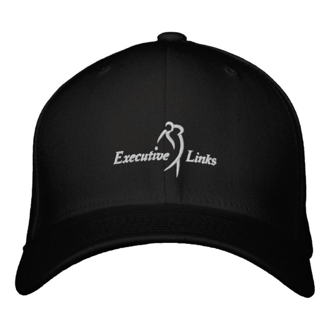 Black Executive Links Fitted Hat (Front)