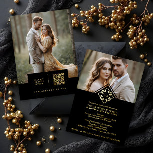 Black Exquisite Simple Wedding Botanical Monogram