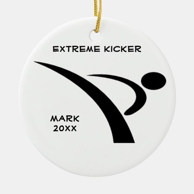 Black Extreme Kicker Ornament (Front)