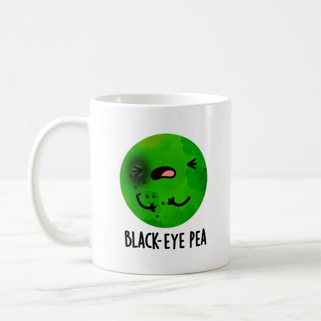 Black Eye Pea Funny Veggie Pun Coffee Mug (Left)
