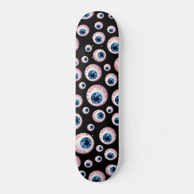 Black eyeball pattern skateboard (Front)