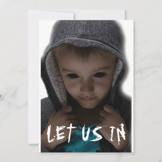 Black Eyed Kids BEK Let Us In Creepy Weird Invitation (Front)