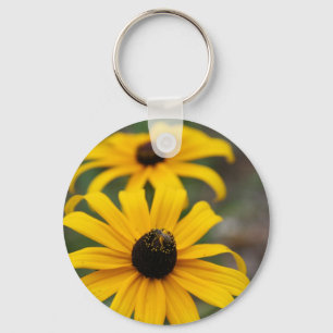 Black-Eyed Susan and Bee Key Ring